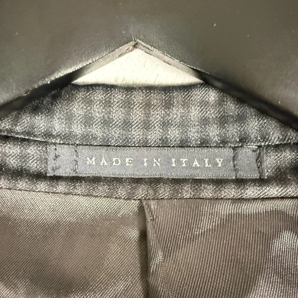 Lubiam Blazer Men 50R Black Plaid Italian Wool Reda Fabric Sport Coat Jacket 60R